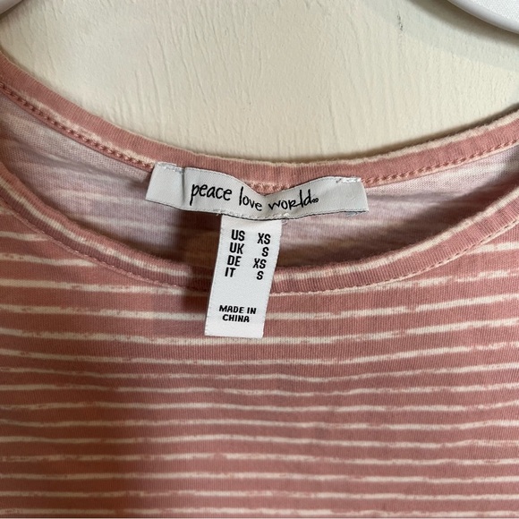 Peace Love World The Frankie Stripe Tee Dusty Rose XS - Picture 5 of 8